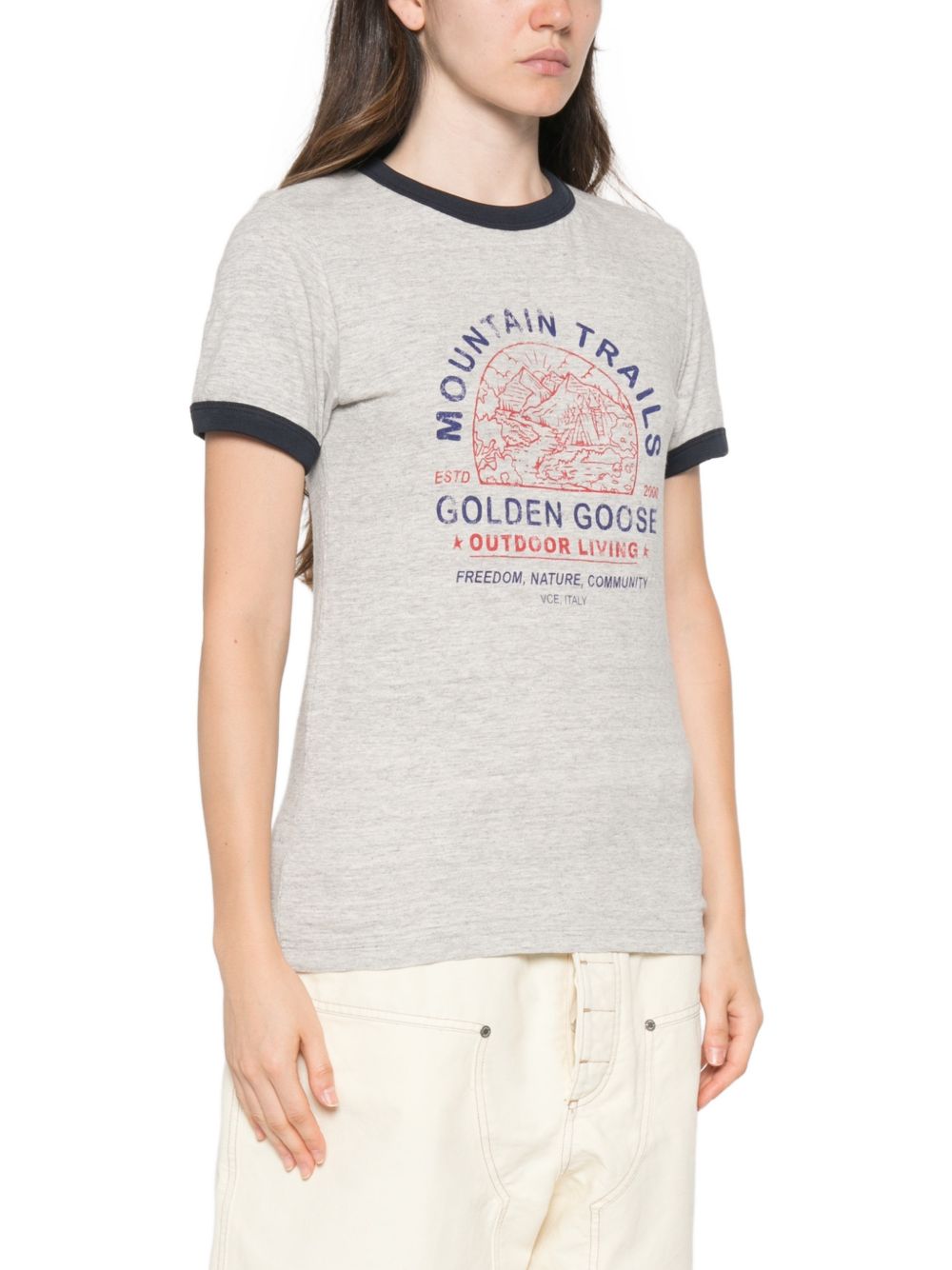 T-shirt in melange cotton GWP02768 P00264260717 GOLDEN GOOSE 