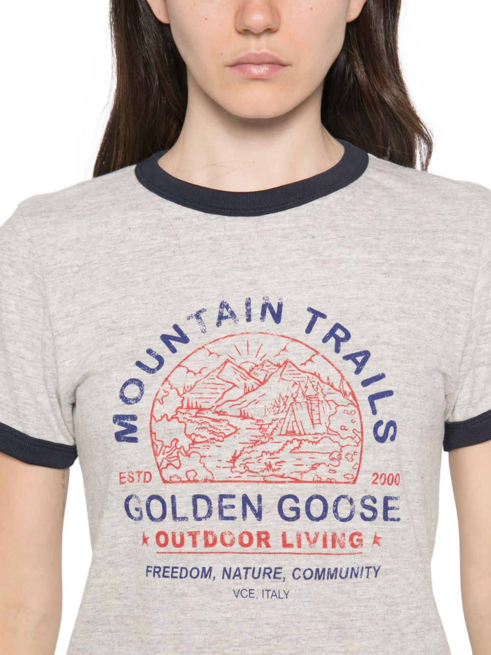 T-shirt in melange cotton GWP02768 P00264260717 GOLDEN GOOSE 