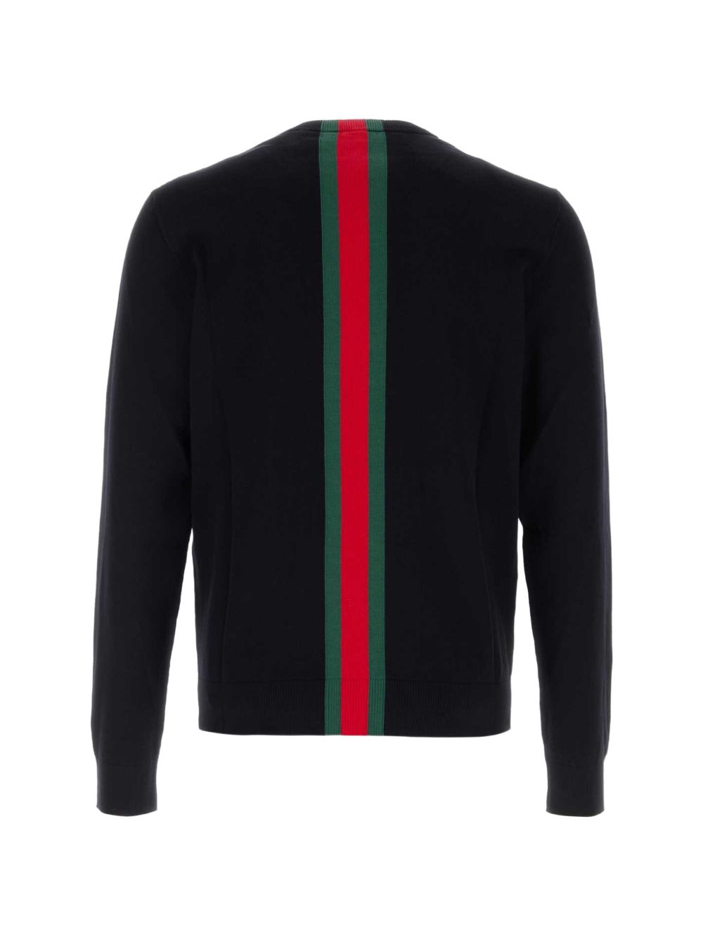 Knit cotton sweater with Web 875177 XKFPC4152 GUCCI 