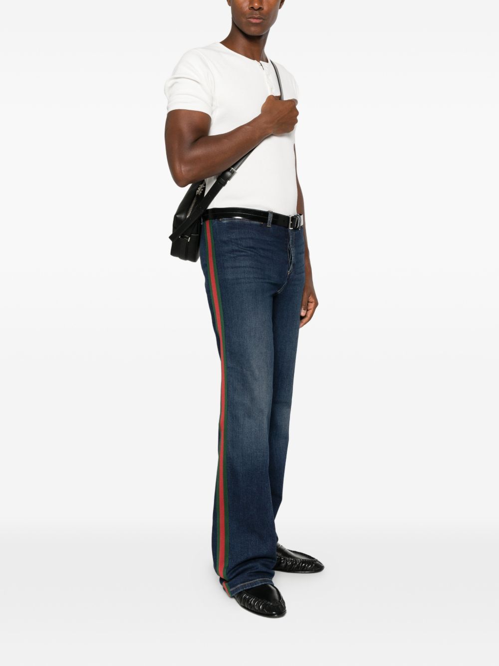 Cotton denim pants with Web 875555 XDDH04011 GUCCI 