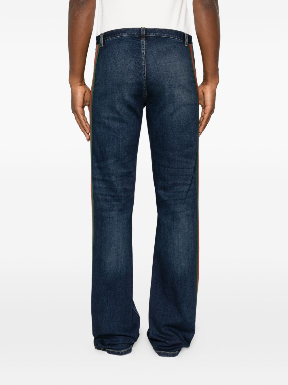 Cotton denim pants with Web 875555 XDDH04011 GUCCI 
