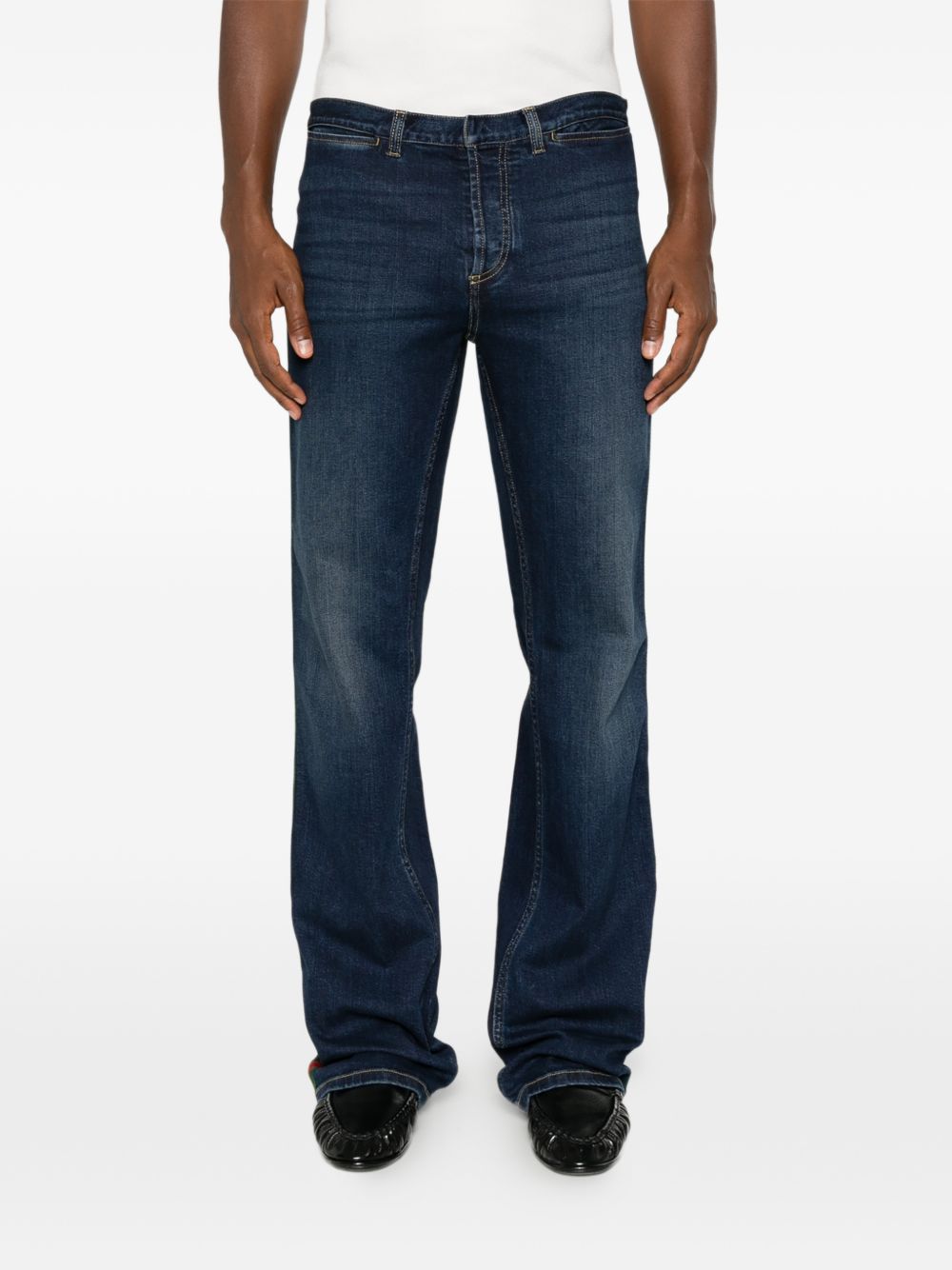 Cotton denim pants with Web 875555 XDDH04011 GUCCI 