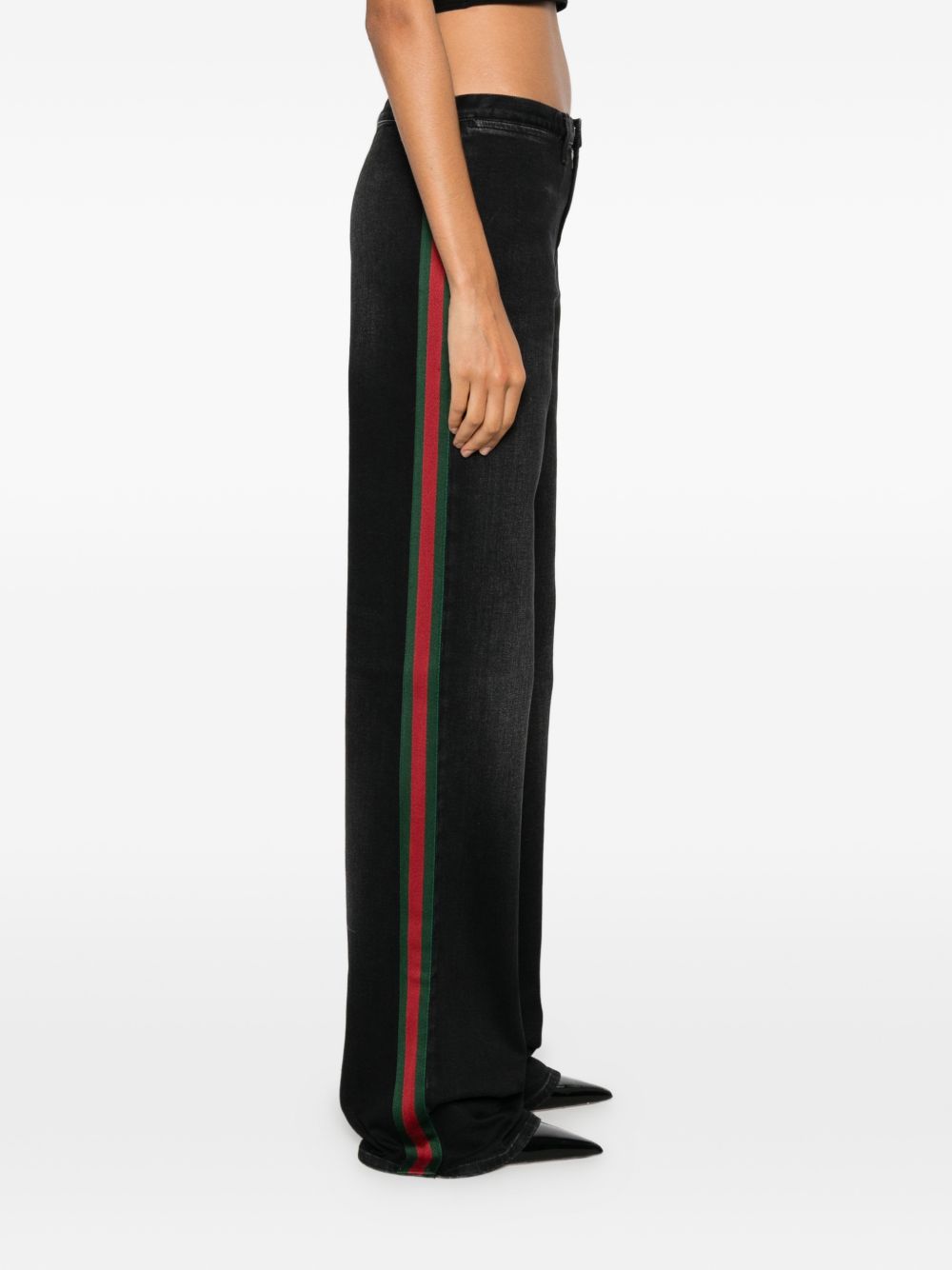 Stretch cotton denim with Web 875834 XDDIL1000 GUCCI 