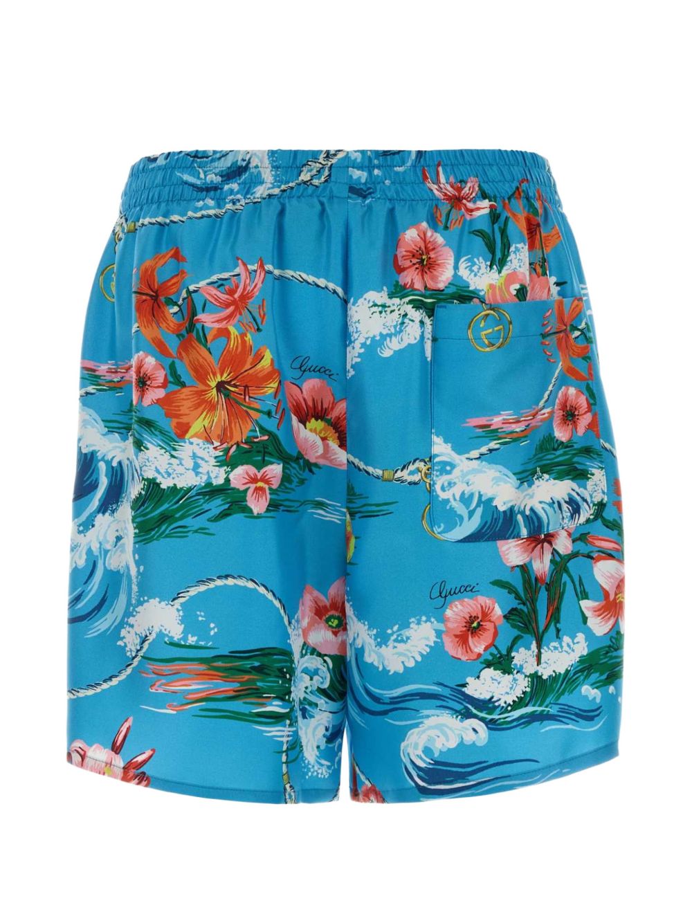 Printed silk twill shorts A003TU ZAVCO4020 GUCCI 