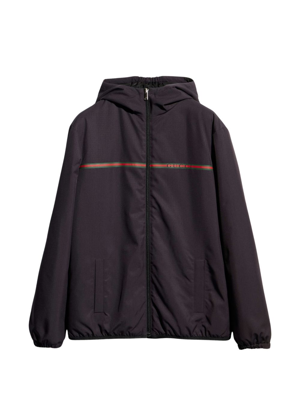 Nylon zip jacket with Web A00446 XWAWX4003 GUCCI KIDS 