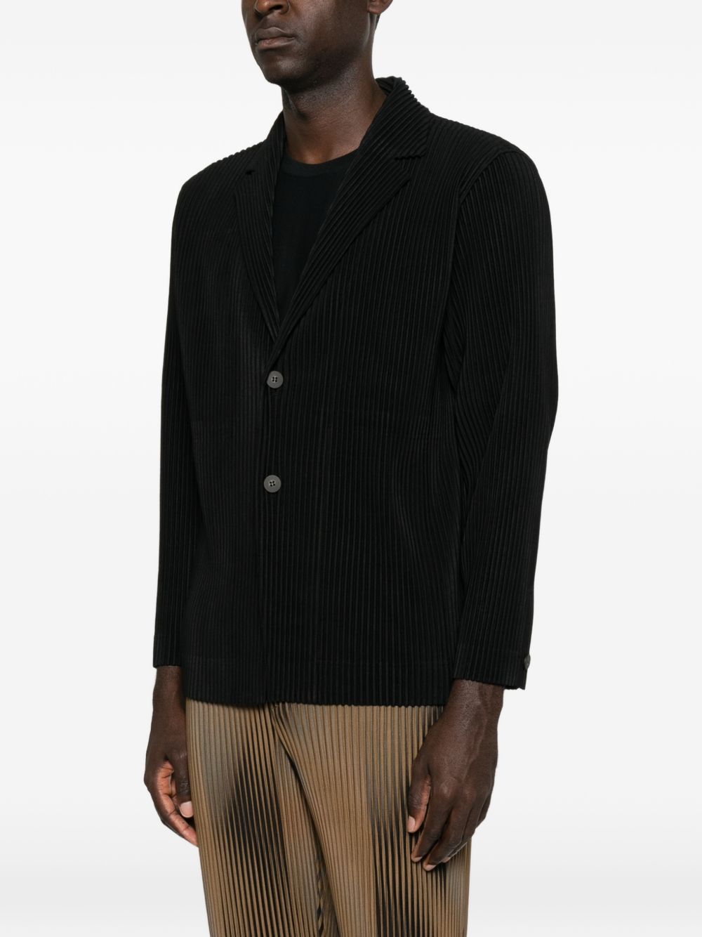 plissé-effect single-breasted jacket HP68JD501 15 HOMME PLISSÉ ISSEY MIYAKE 