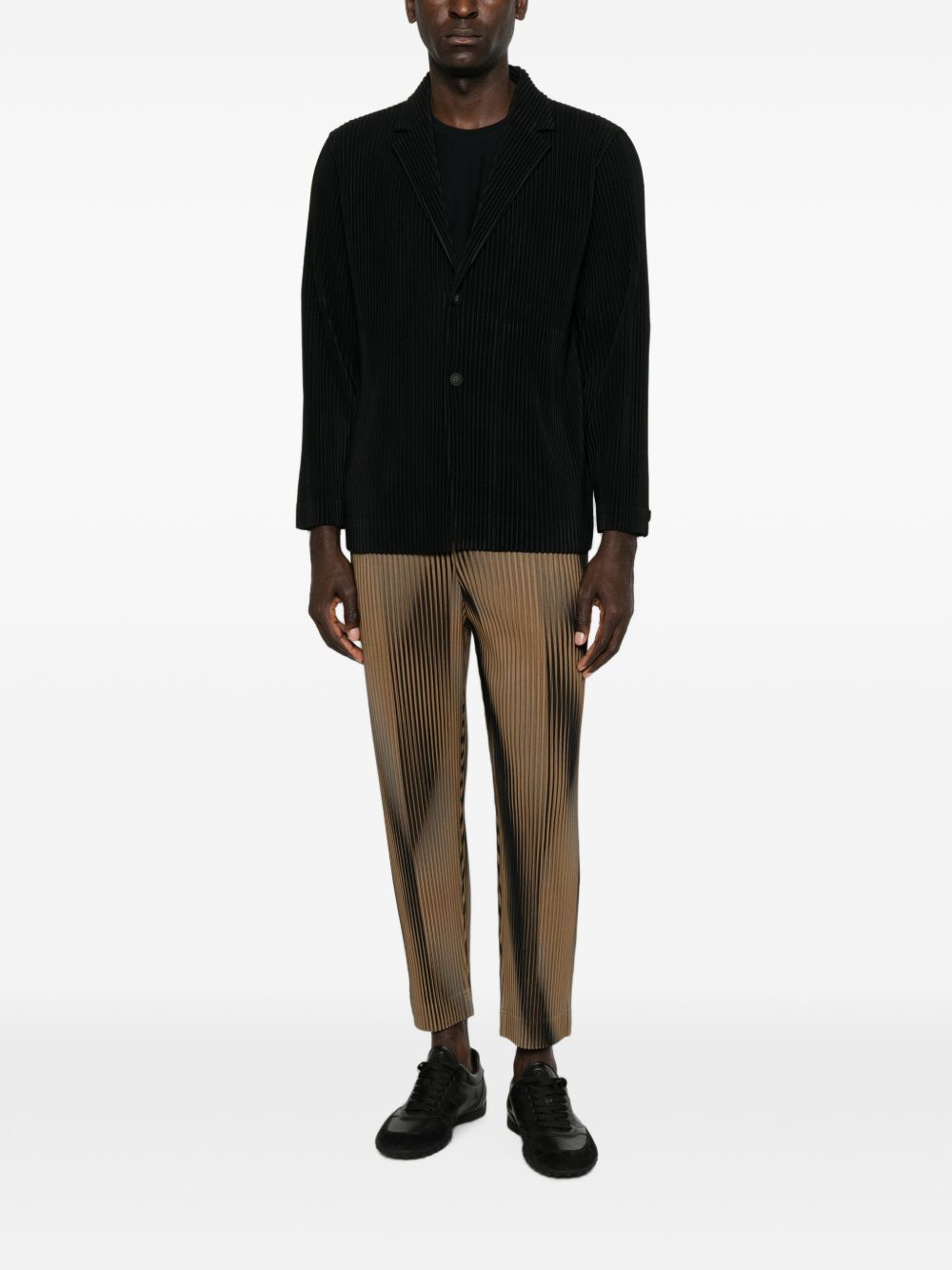 plissé-effect single-breasted jacket HP68JD501 15 HOMME PLISSÉ ISSEY MIYAKE 