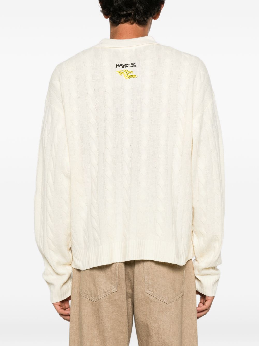 Cable-knit graphic-print shirt HEFW26SW01073 0075 HOUSE OF ERRORS 