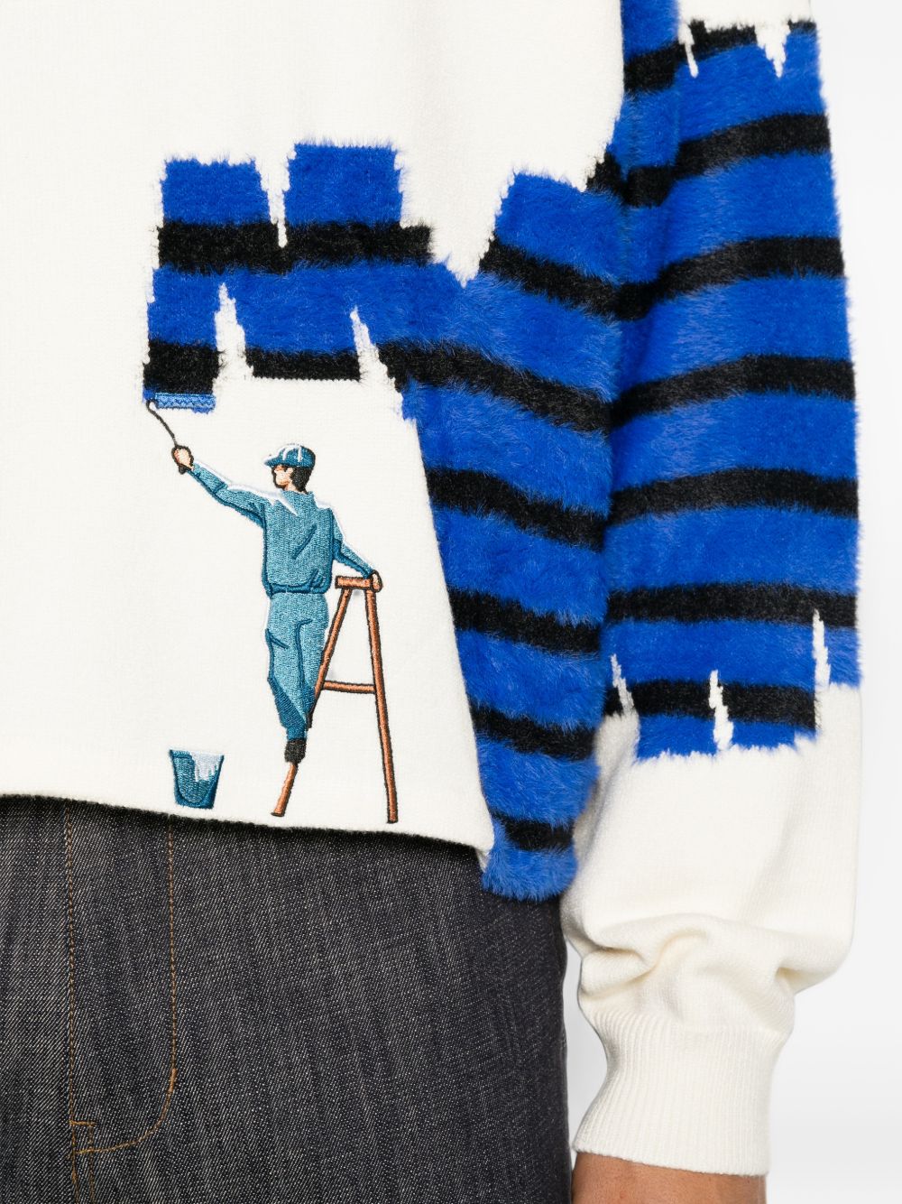 Graphic-intarsia polo shirt HEFW26SW02708 8475 HOUSE OF ERRORS 