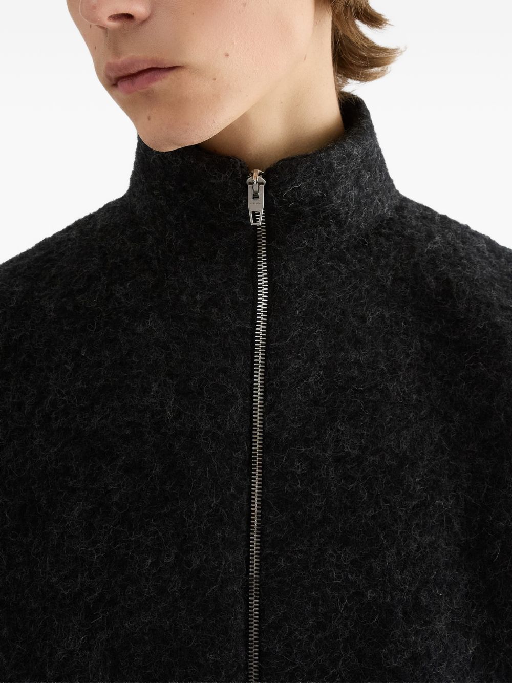 Wool fleece zip-up sweatshirt J22HG0116 J20379029 JIL SANDER 