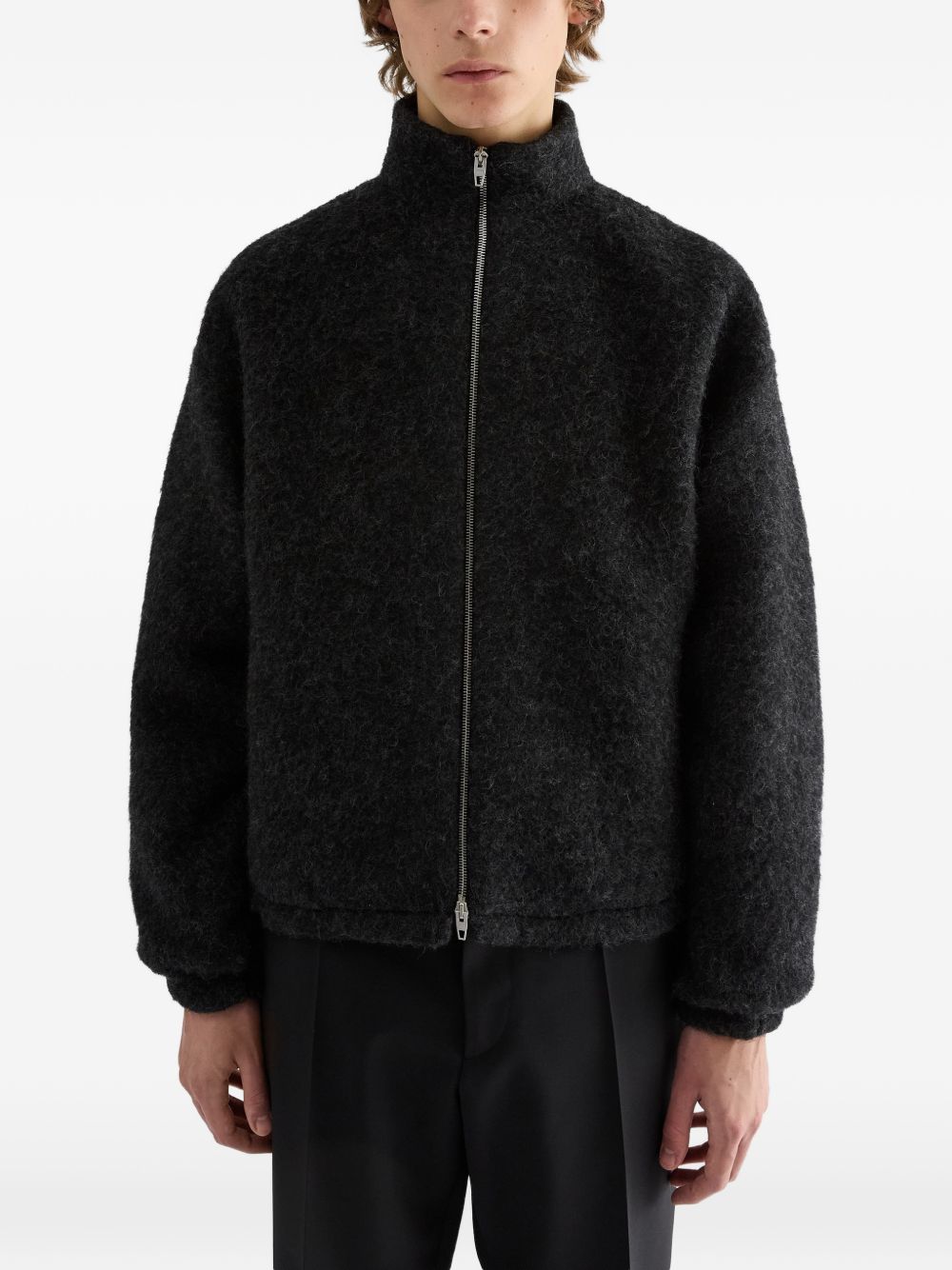 Wool fleece zip-up sweatshirt J22HG0116 J20379029 JIL SANDER 