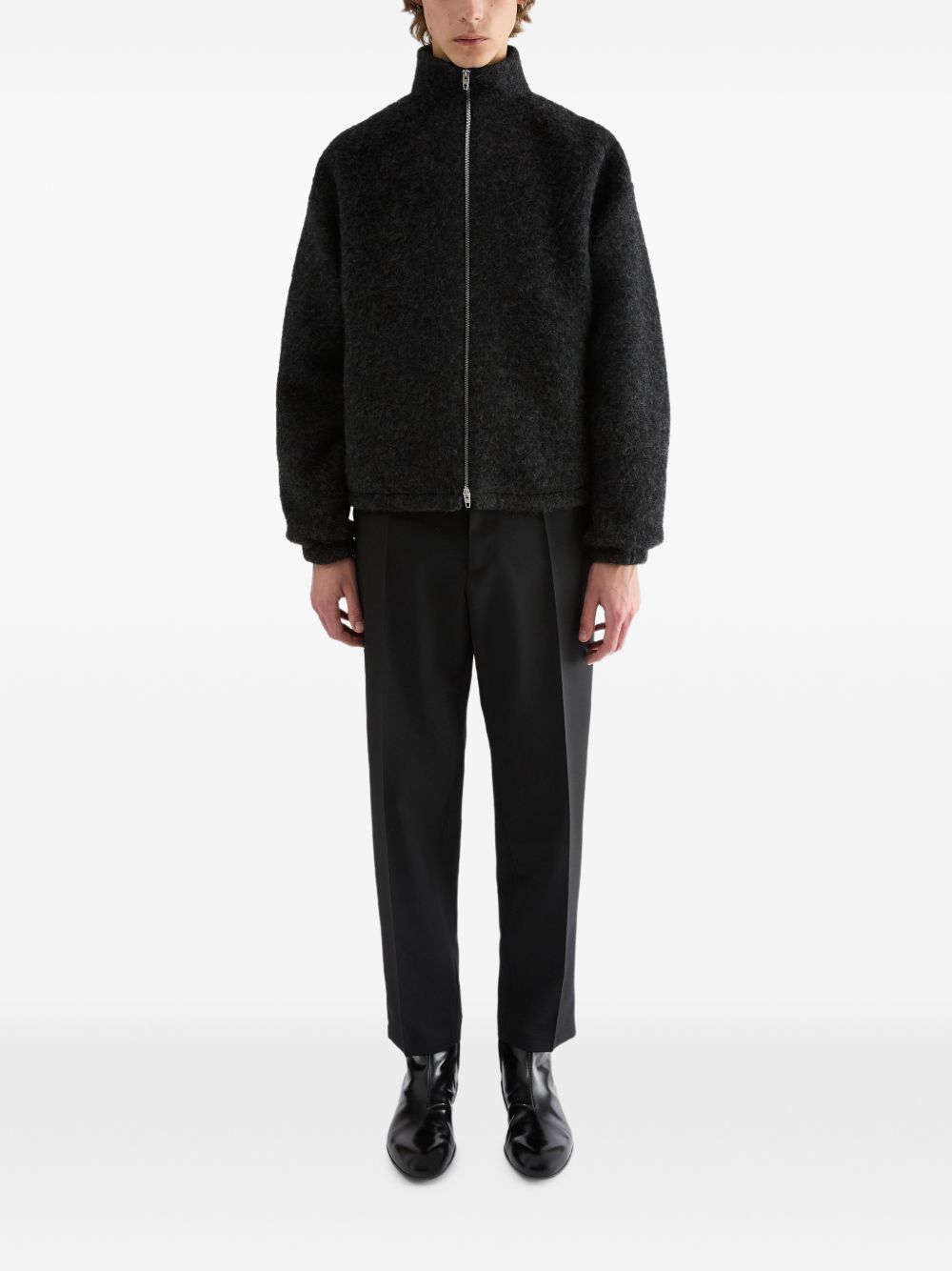 Wool fleece zip-up sweatshirt J22HG0116 J20379029 JIL SANDER 