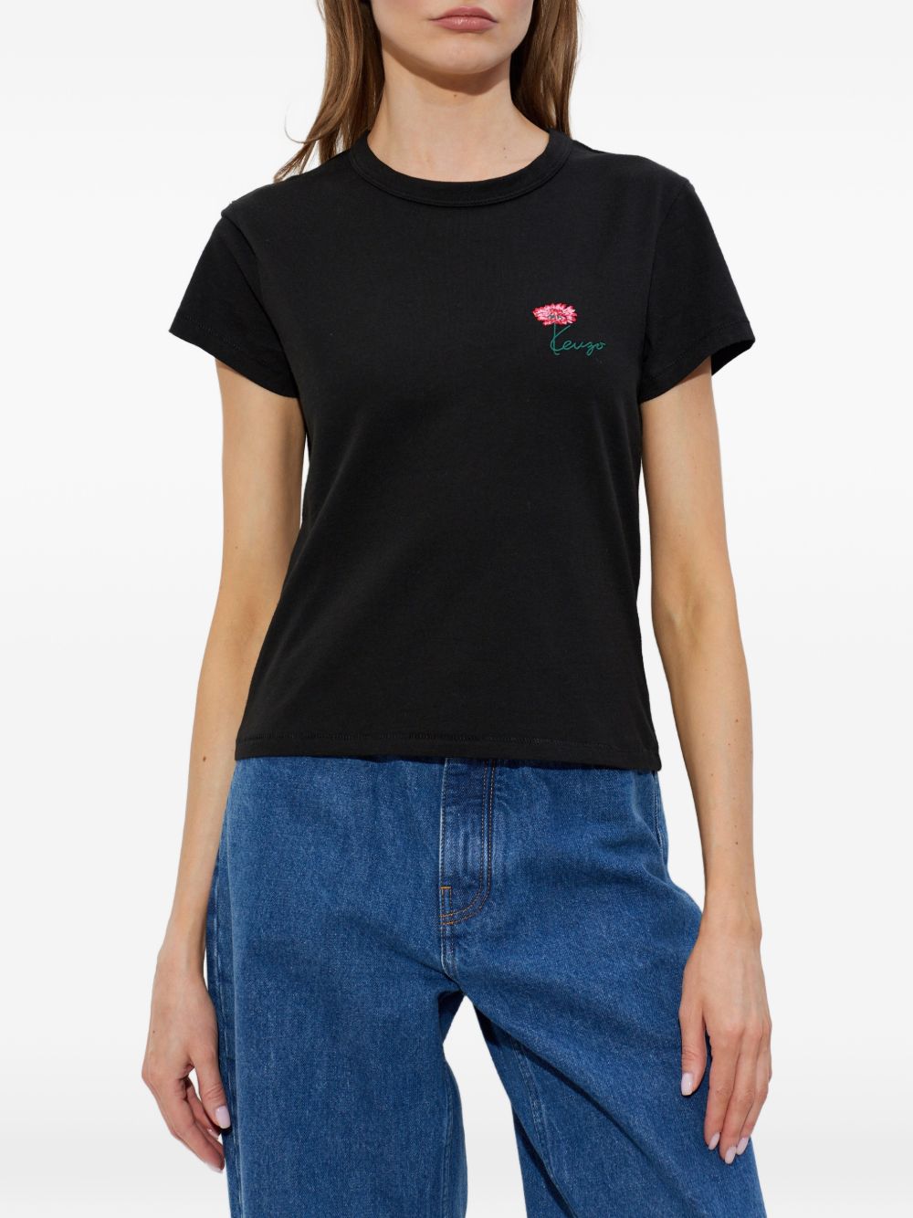 flower-embroidered T-shirt FG62TS2714SG 99J KENZO 