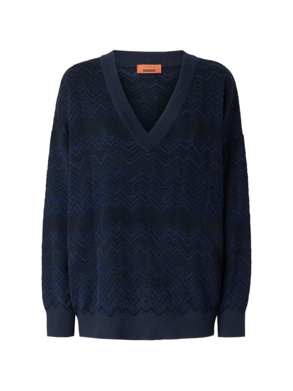 zig zag viscose and wool V-neck sweater DC26WN01 BK01JZS72R9 MISSONI 