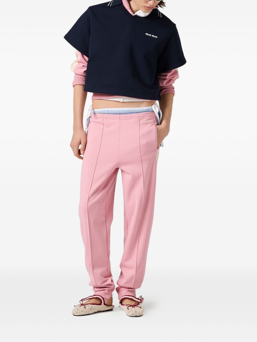 Cropped cotton fleece sweatshirt MJNA41191L S-OOOF0008 MIU MIU 