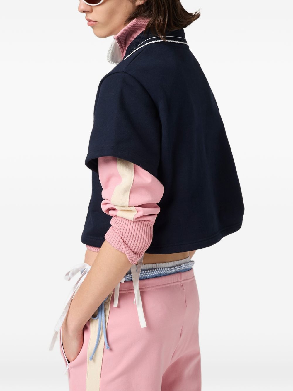 Cropped cotton fleece sweatshirt MJNA41191L S-OOOF0008 MIU MIU 