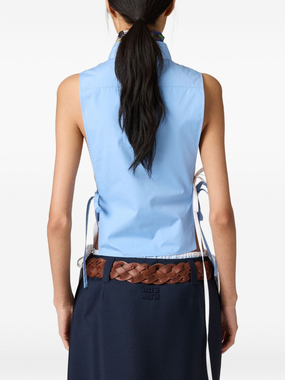 Sleeveless poplin shirt MK202419SE SOOOF0076 MIU MIU 