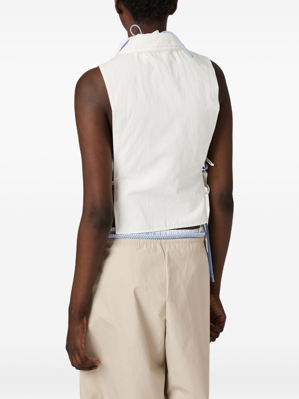 Slubbed poplin side-tie shirt MK2041163M S-OOOF0009 MIU MIU 