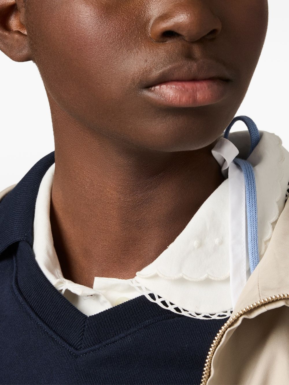 Slubbed poplin side-tie shirt MK2041163M S-OOOF0009 MIU MIU 