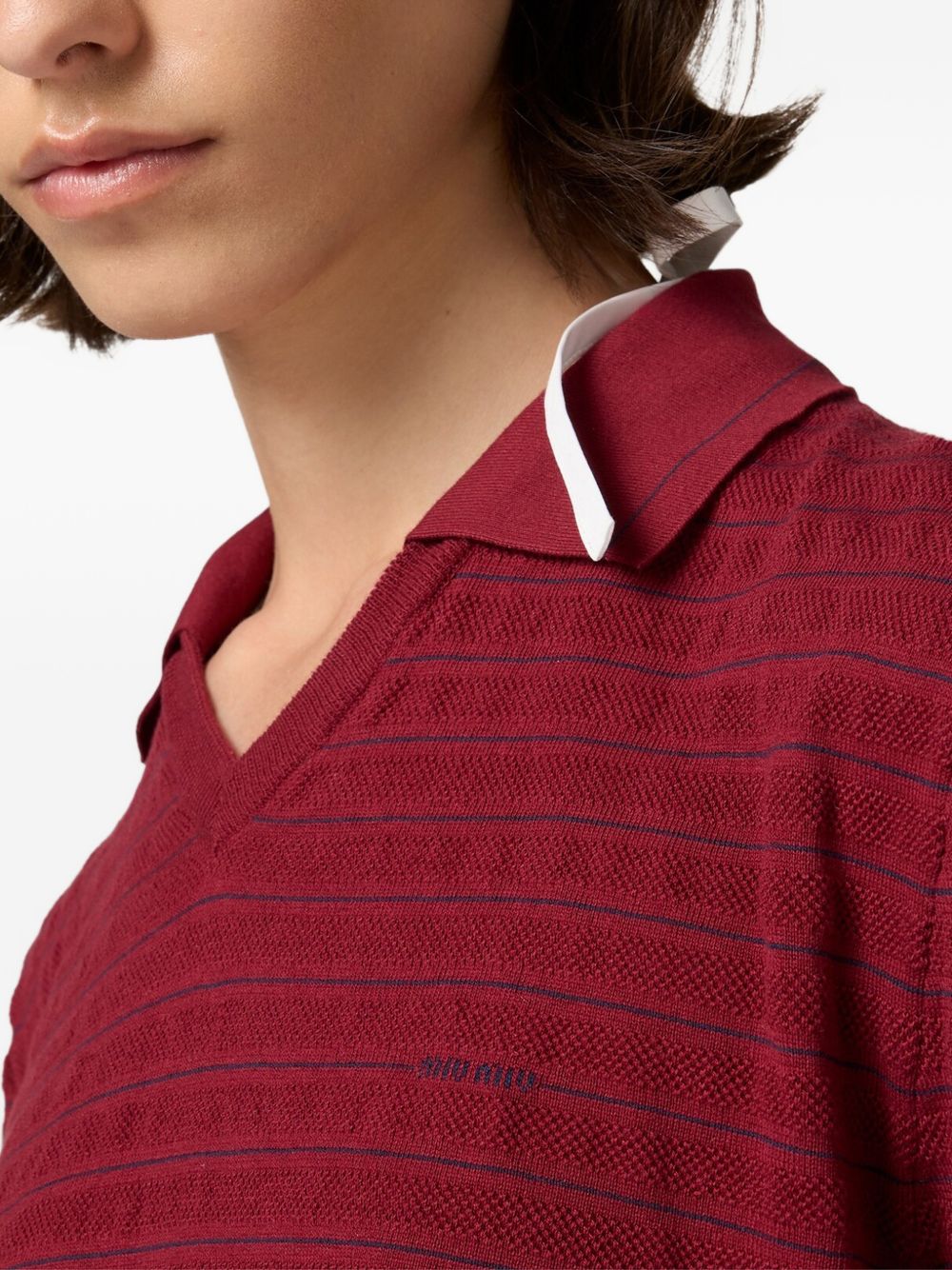 V-neck cotton sweater MML05R184Q S-OOOF0399 MIU MIU 