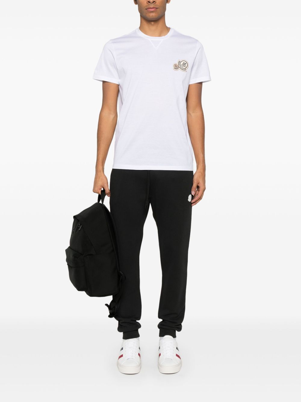 Double Logo Patch Cotton T-Shirt L20918C00041 8390Y001 MONCLER 
