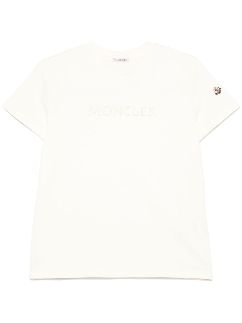 Embroidered Tonal Logo Cotton T-Shirt L20938C00021 89AUO037 MONCLER 