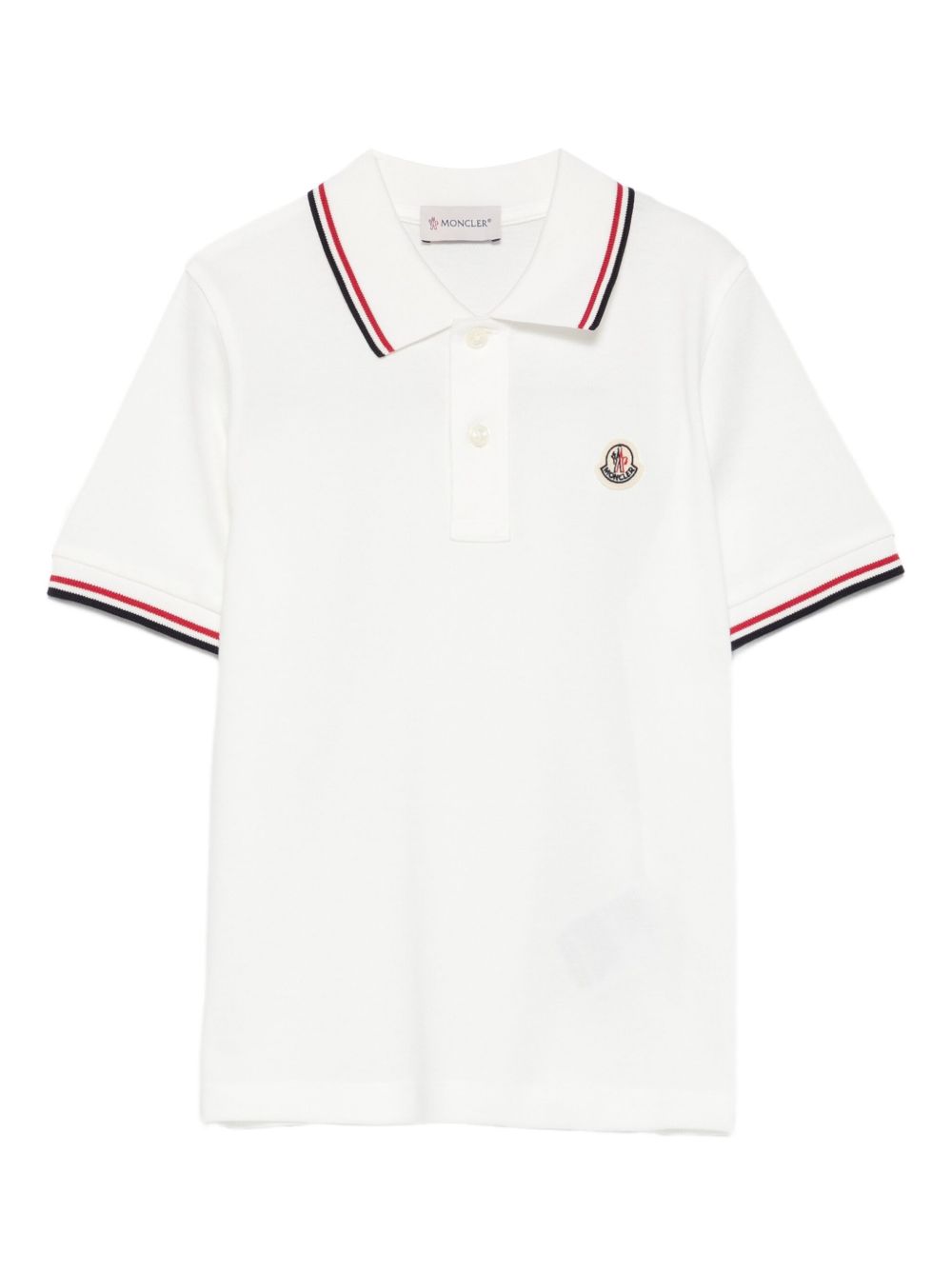 Cotton piqué polo shirt with tricolor hem L29548A00005 8496W034 MONCLER KIDS 
