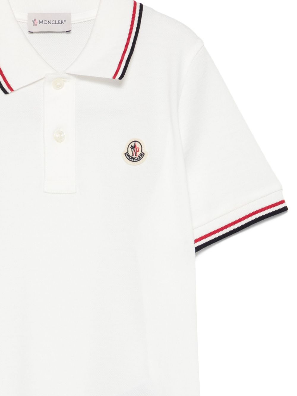 Cotton piqué polo shirt with tricolor hem L29548A00005 8496W034 MONCLER KIDS 