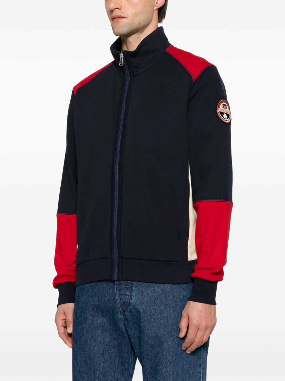 Logo-embroidered colour-block sweater NP0A8AFN MRU1 NAPAPIJRI 