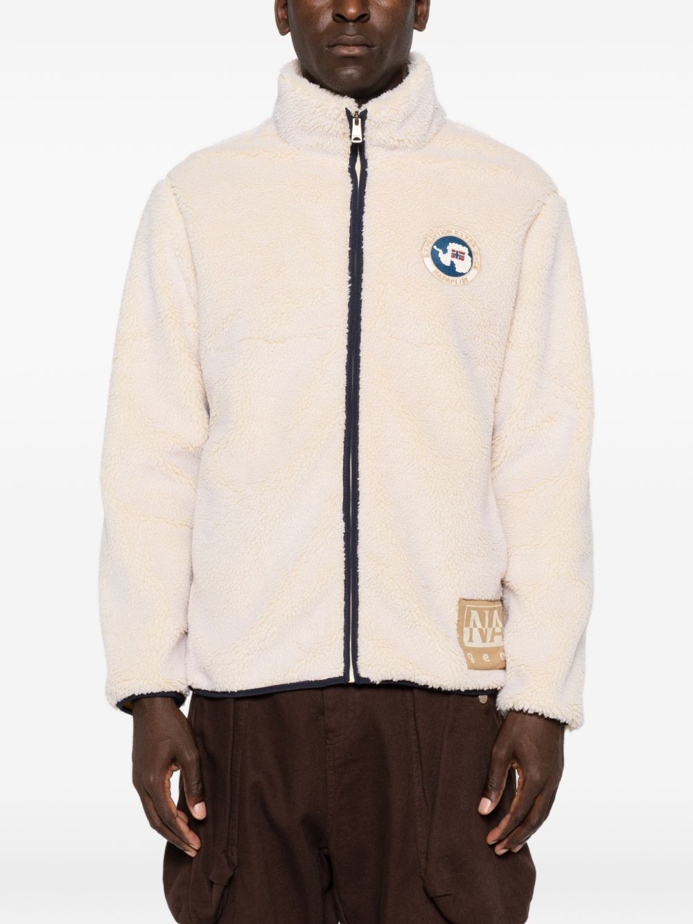 Logo-patch zip-up sweater NP0A8APE N5E1 NAPAPIJRI 