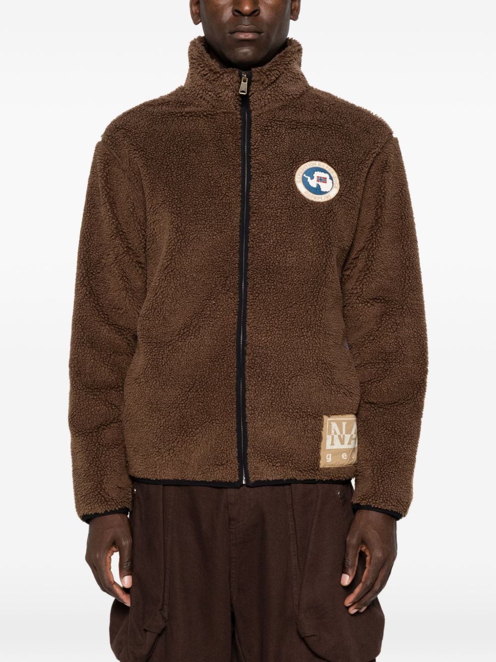 Logo-patch zip-up sweater NP0A8APE WT31 NAPAPIJRI 