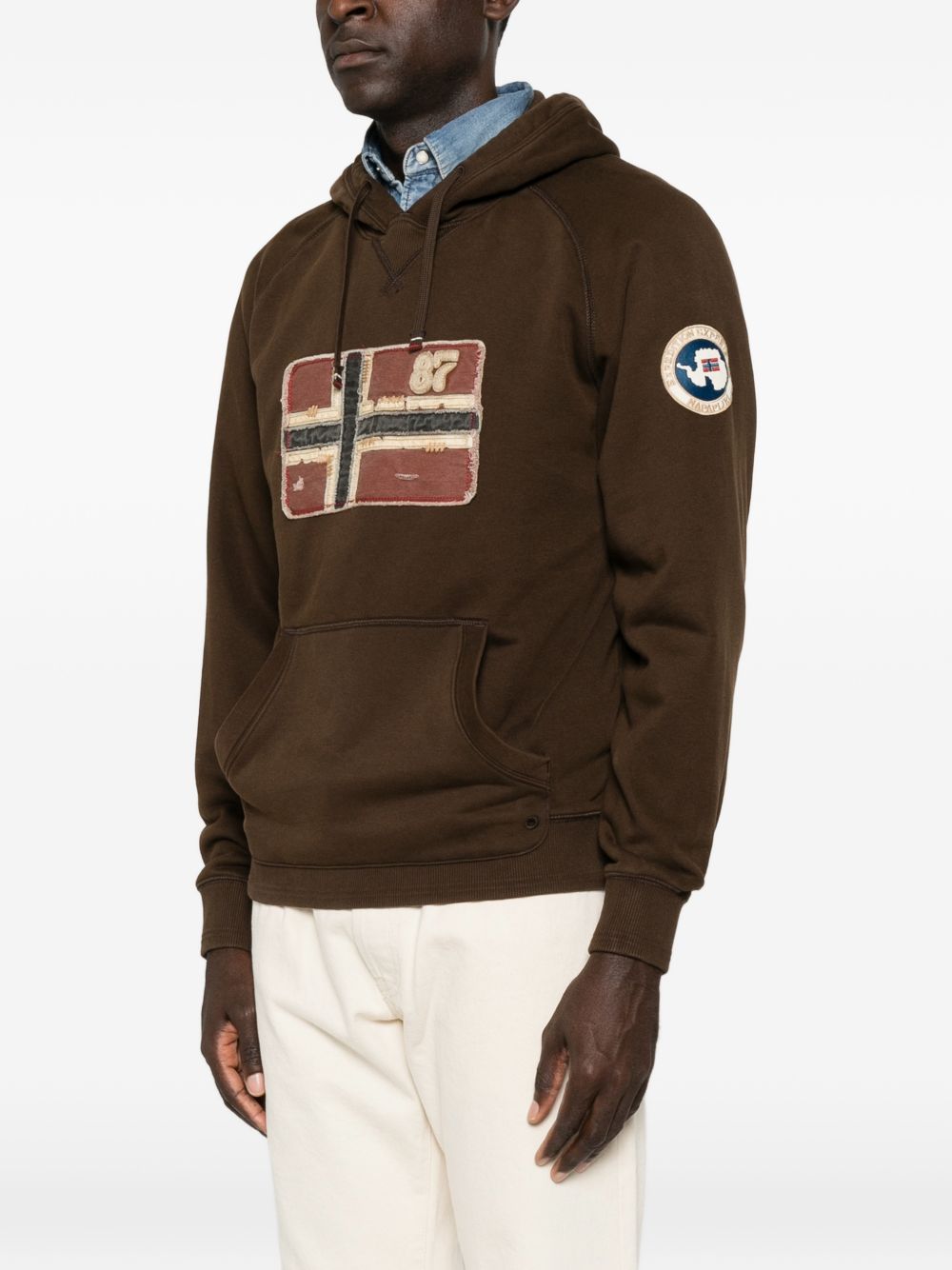 Flag-patch hoodie NP0A8BBQ WT31 NAPAPIJRI 