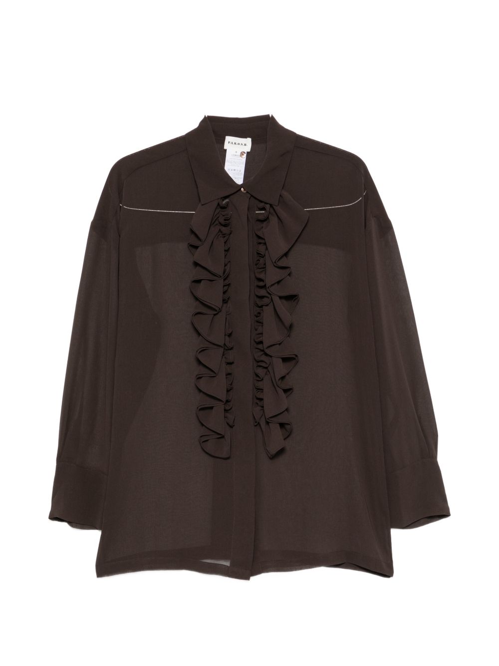 SHIRT WITH GEORGETTE ROUCHES D381321 POLIDORI26W086 P.A.R.O.S.H. 