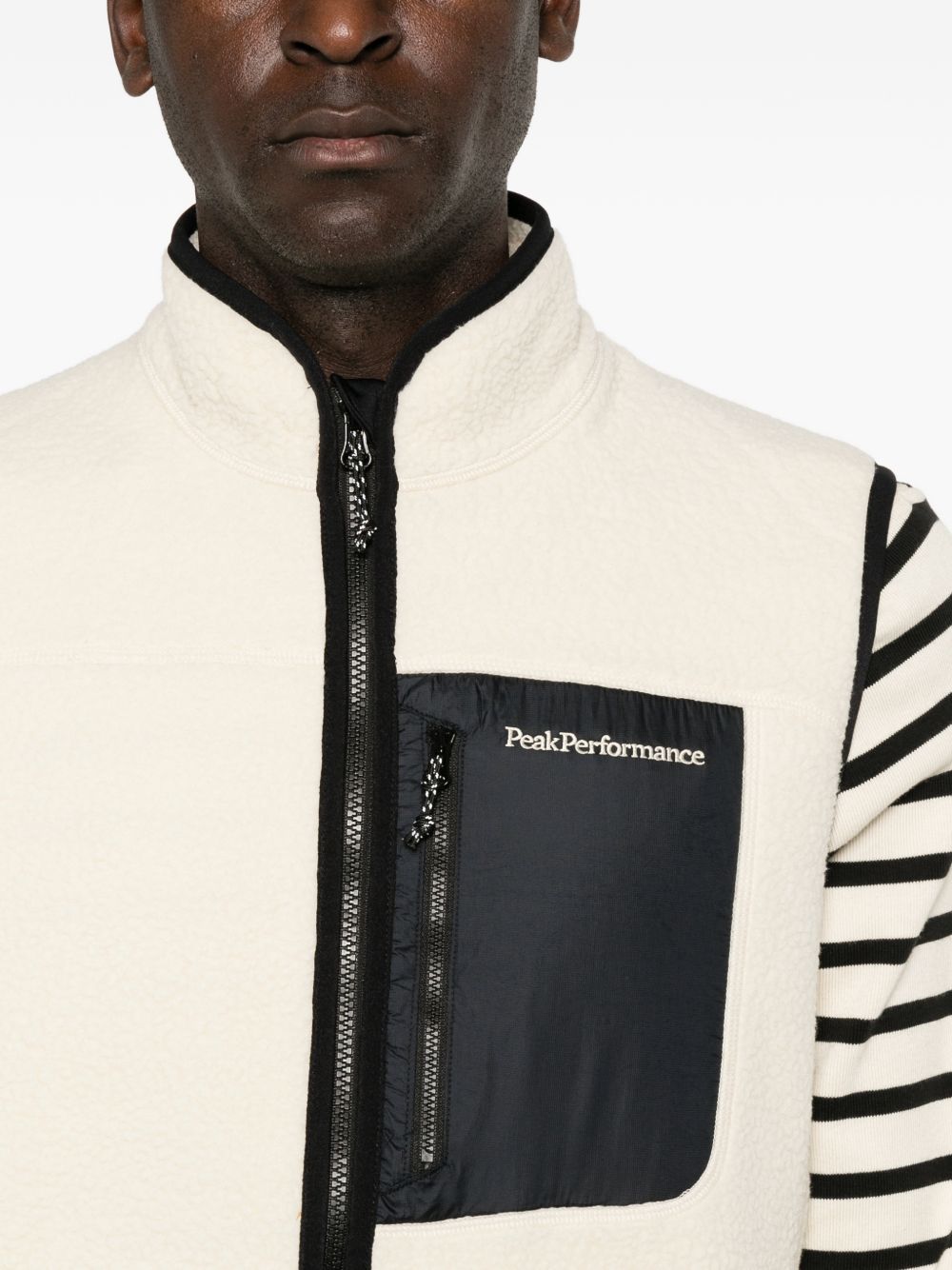 Fleece zip-up gilet G80851030 SAND FOG-BLACK PEAK PERFORMANCE 