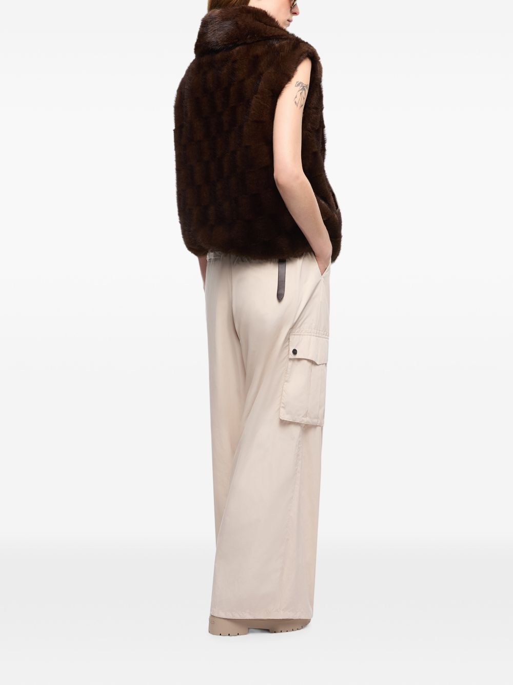 Fur-effect vest with zip 106939 A3C5M11 PINKO 