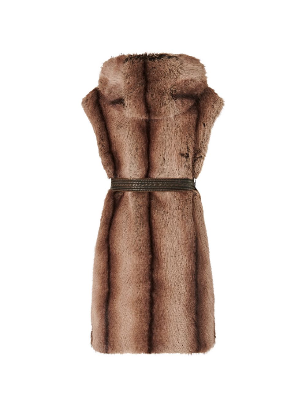 Long faux fur vest with belt 107042 A3C6D31 PINKO 