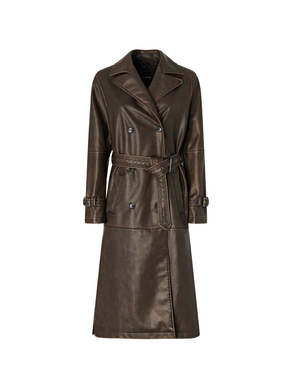 double-breasted belted coat 107055 A3E8L64 PINKO 