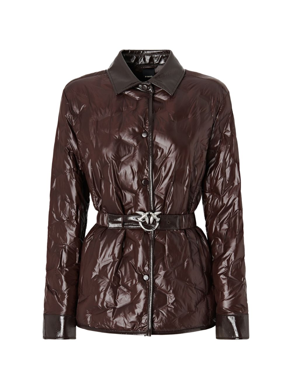 quilted belted jacket 107163 A3FIL72 PINKO 