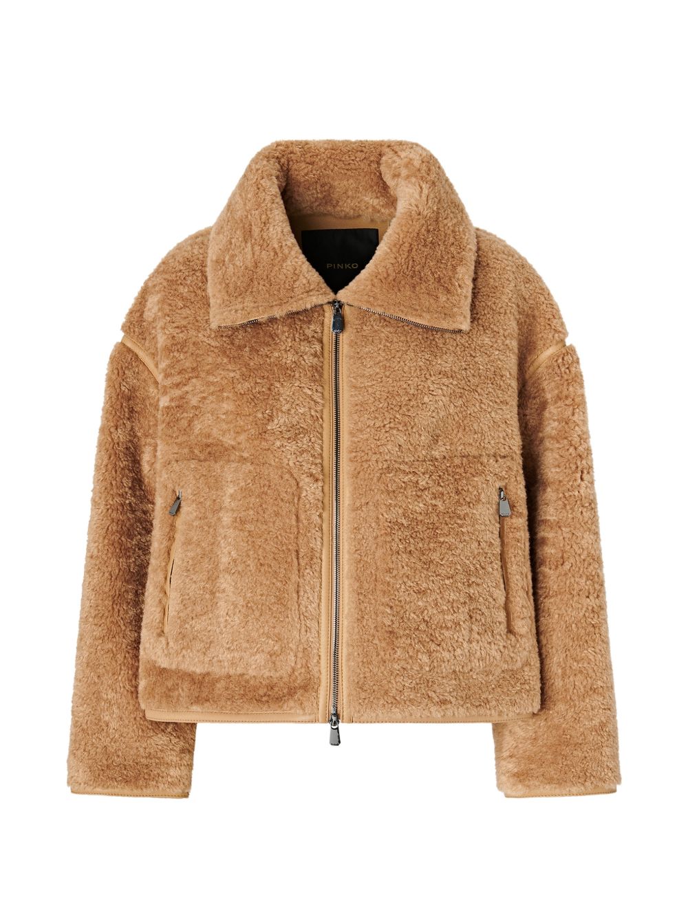 Shearling-effect pea coat 107167 A3FJD91 PINKO 