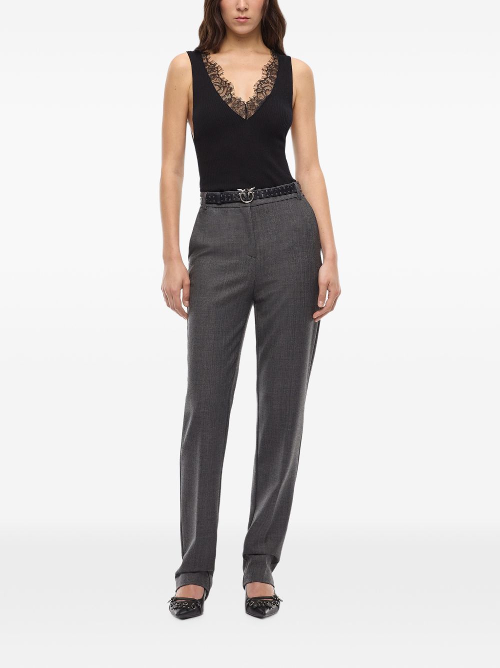 Stretch wool blend cigarette trousers 107264 A3IFI76 PINKO 