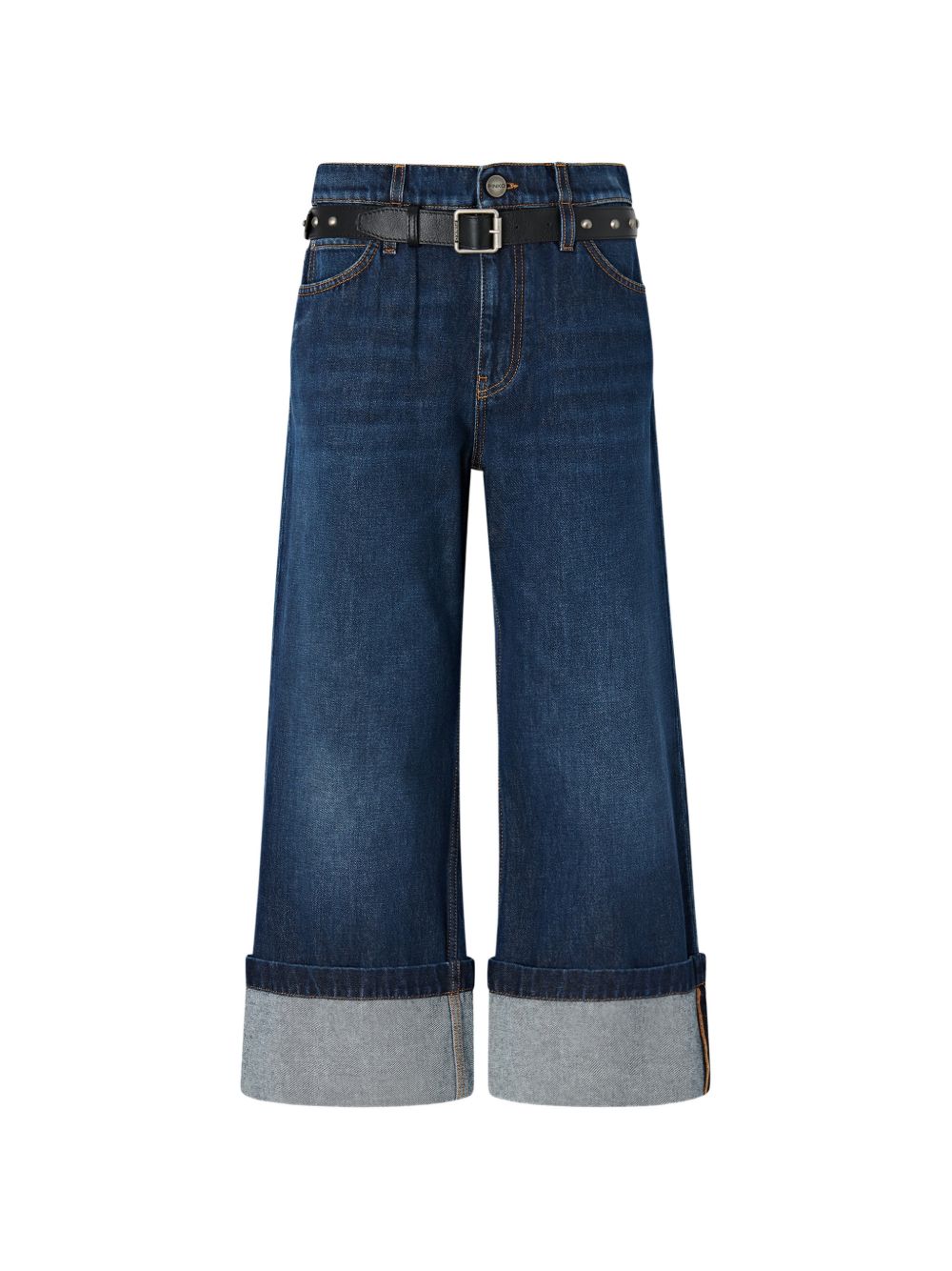 Cropped jeans with leather belt 107277 A3HGPJB PINKO 