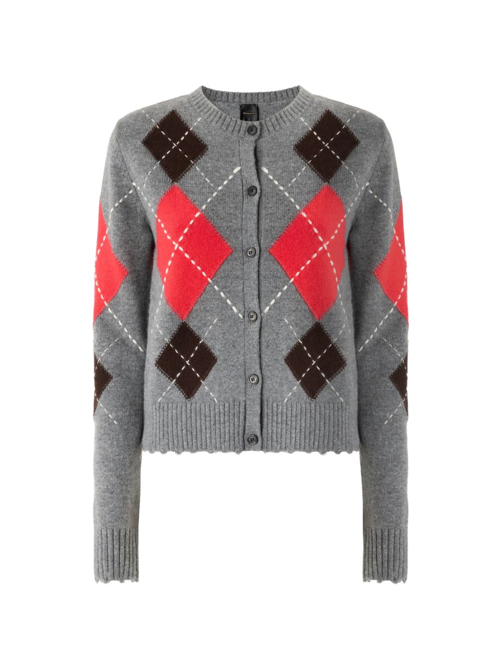 Argyle Knit Cardigan 107284 A3IEIL1 PINKO 