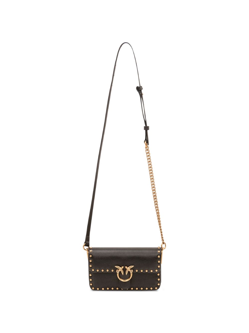 Baby Love Bag One Slouchy crossbody bag in leather with studs 107345 A2JGZ99Q PINKO 