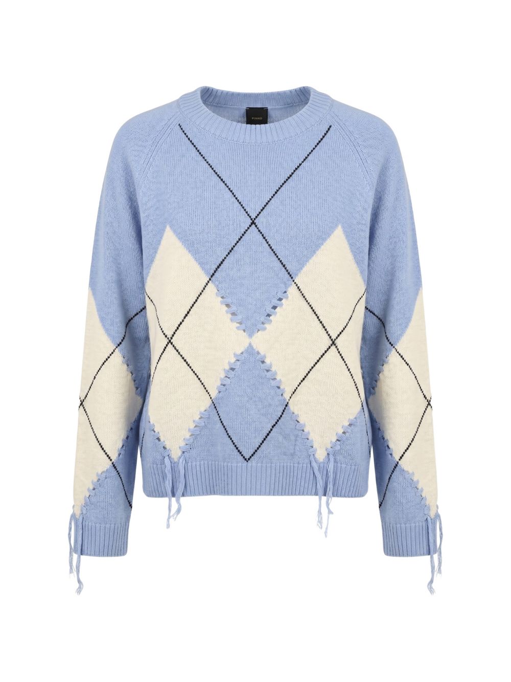 Wool and cashmere sweater with maxi diamonds 107377 A3JEEC4 PINKO 