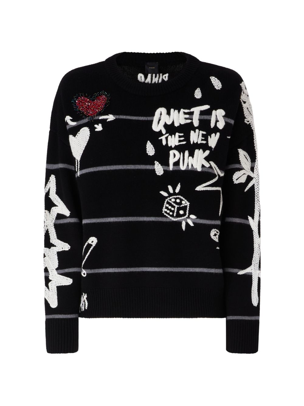 Embroidered knitted jumper 107502 A2PKZIK PINKO 