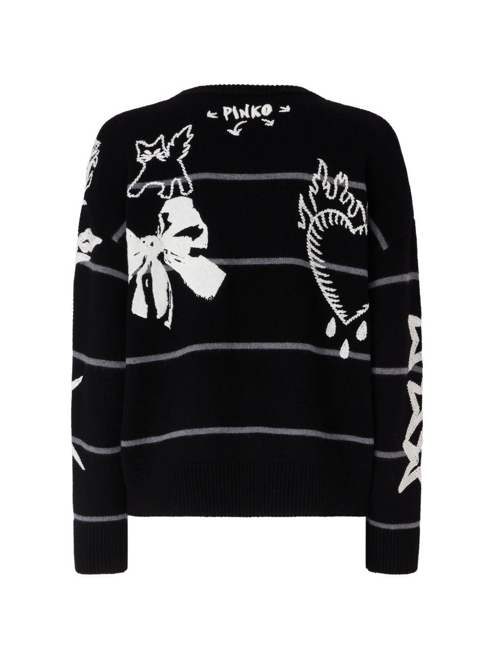 Embroidered knitted jumper 107502 A2PKZIK PINKO 