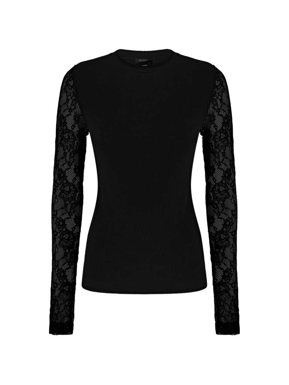 Ribbed sweater with lace sleeves 107524 A3K6Z99 PINKO 