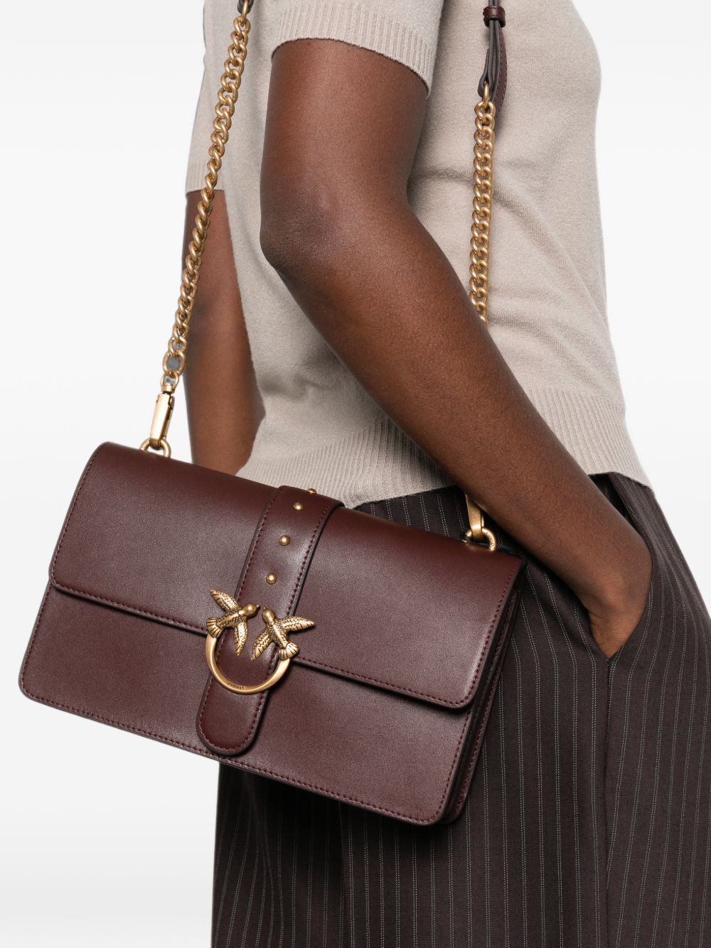 Small LOVE ONE classic leather shoulder bag 107621 A0F1W34Q PINKO 