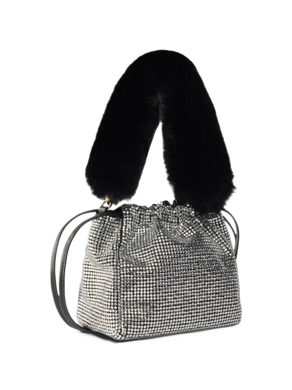 Fully rhinestoned shoulder bucket bag 107635 A3M9Z99Y PINKO 