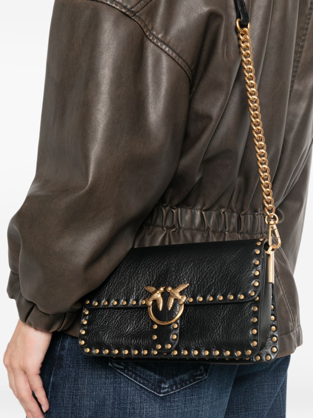 Small embellished Love Birds shoulder bag 107665 A2JGZ99Q PINKO 